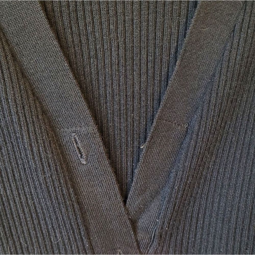 Cache Black Ribbed Studded Button Front Cardigan - Picture 5 of 5